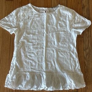 Valentina Naldi White Embroidered Top Size M